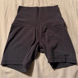 Purple/grey coloured biker shorts